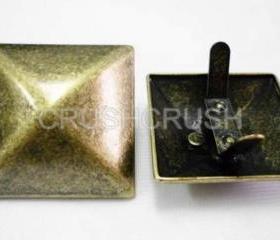 2x35mm Brass Pyramid Studs Clutchs Purse Goth Biker Studded Leather Craft S235