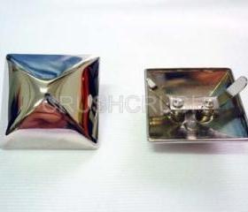  2x35mm Silver PYRAMID STUDS Bags Goth Biker Studded Leather Craft S135