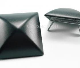 2x35mm Dark Black Pyramid Studs Bags PURSE SHOES Leather Craft S735