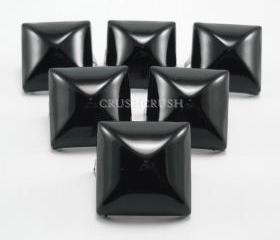  10x19mm Black PYRAMID Studs Purse Bags Shoes DIY S419