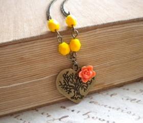 Tree Of Life Pendant Heart Pendant Tree Of Life Necklace Heart Necklace