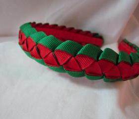 Woven Ribbon Holiday Headband for Girls