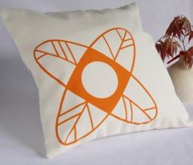 CUSHION handprinted - Minimalist design flower pillow cover