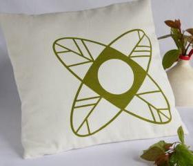 CUSHION handprinted - Minimalist design flower pillow cover