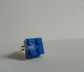 Blue Square Lego Ring