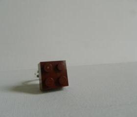 Brown Square Lego Ring