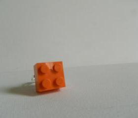 Orange Square Lego Ring