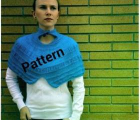 Knitted Vintage Blue Cowl Pattern - Knitting tutorial PDF