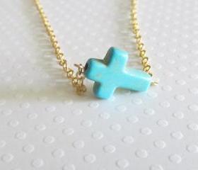 Sideways Cross Necklace