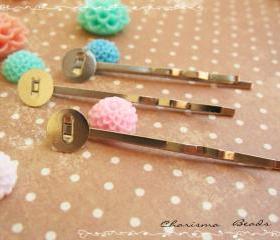 54 Iron Hair Pin - Barrette, 45x6mm ,Silver Gray