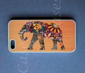 Iphone 5 Case - Elephant on Wood Iphone 5 Cover