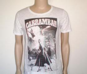 3D t shirt white and black tee with big humor print and real 3D glasses 