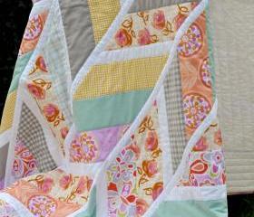 Lap / Throw Quilt - Pastel Herringbone - 'Lola'