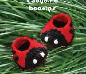 Ladybird Booties Crochet PATTERN, SYMBOL DIAGRAM (pdf)