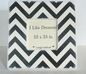 Black and ivory chevron picture frame