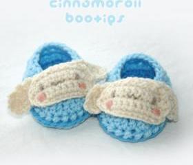 Cinnamoroll Baby Booties Crochet PATTERN, SYMBOL DIAGRAM (pdf)
