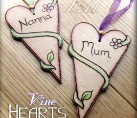 Nature Hearts - personalised wooden and pyrographed