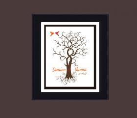 Fingerprint , personalized Wedding tree, guestbook,wedding signature tree 20x28 150 signatures guest book alternative