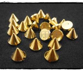 50pcs 8mm Acrylic Cone Spikes Beads Charms Pendants Decoration Gold-X52