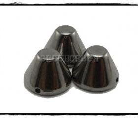  50pcs Acrylic Gunmetal Cap Cone Spikes Beads Charms Pendants Sew On Decoration X76