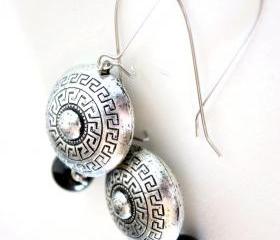 history - silver and black earrings - modern with classic inspiration