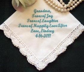 Personalized Wedding Handkerchief for your Grandmother 96S