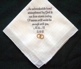 Personalized Wedding Handerchief for the Groom.129S