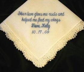 Mother of Bride hanky, love gives me roots with Gift Box 15S