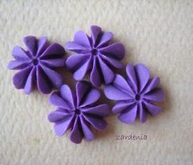 4PCS - Mini Coral Cabochons - Resin - Violet - 10mm - Findings by ZARDENIA