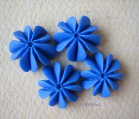 4PCS - Mini Coral Cabochons - Resin - Royal Blue - 10mm - Findings by ZARDENIA