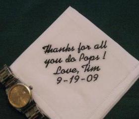Men's Linen Wedding Hanky with Gift Box 90S
