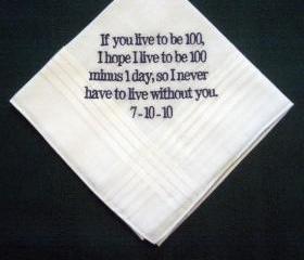 Personalized Wedding Handkerchief from bride to groom with Gift Box 2B