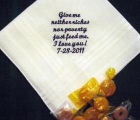 Personalized Wedding Handkerchief from the Bride to the Groom 117S