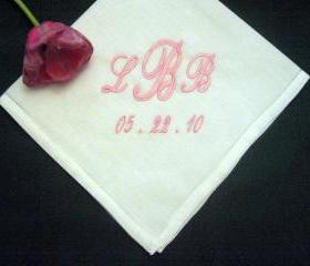 Personalized Wedding Gift - Wedding Handkerchief -Classic Linen Mens Handkerchief with Gift Box