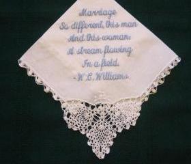 Personalized Wedding Lace Corner Handkerchief with Gift Box 48SL