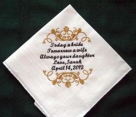 Personalized Wedding Handkerchief for Father of the Bride 126S with Gift Box