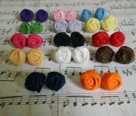 Farbic Rosette Earrings - You choose the color
