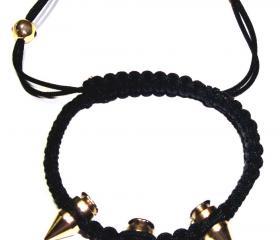 SPIKED MACRAME BRACELET