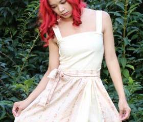Cream and Floral Dress Small/Extra Small
