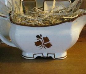 MEAKIN TEA LEAF Ironstone Gravy Boat Vintage Collectible