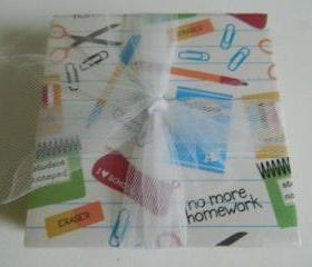 No More Homework Tile Print Coasters