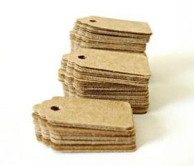 Miniature kraft tags price tags jewelry tags 100 pieces