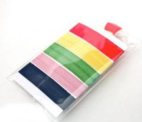 Ribbon Hair Ties (5) - No Tug Hair Tie - Elastic Hair Bands - Knotted FOE Hair Ties - Sports Hair Ties, Bracelet - Stretchy Hair Ties 