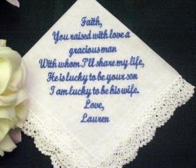 Wedding hanky from Bride to Mother of the Groom 10X with Gift Box