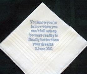 the Bride to the Groom handkerchief 24B