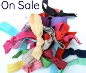 15 Elastic Hair Tie Sale Grab Bag - Ribbon Hair Ties Gift Set - Fabric Bracelet - Emi Jay Inspired Hair Bands 