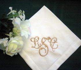Personalized Napkins - Hemstitched Linen Dinner Napkin Set of 12