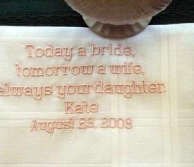 Personalized Wedding Gift - Wedding handkerchief for Father of the Bride style with Gift Box 62B