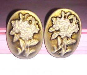Cameo flower cabochon post stud boho earrings