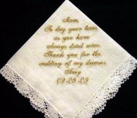 Wedding Hanky with Gold Metalic Thread with Gift Box 18S